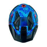 Casco Shaft 225 Pilot Top Azul Naranja Visor Iridium Azul